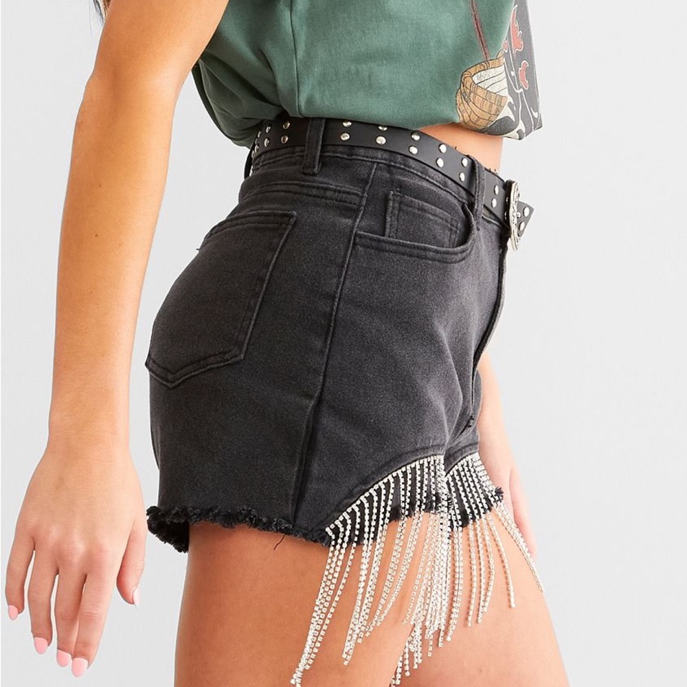 Ultra High Rise Rhinestone Fringe Short - Picture 3 of 5